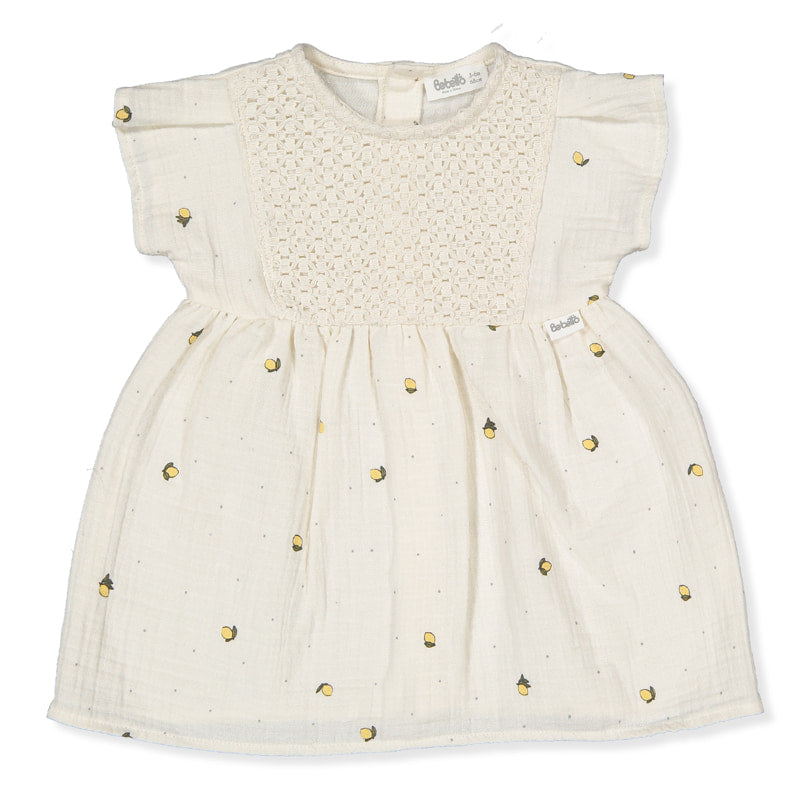 K4772 Sweet Lemon ruha, sötét ekrü, 9-12 hó, 80 cm, Bebetto
