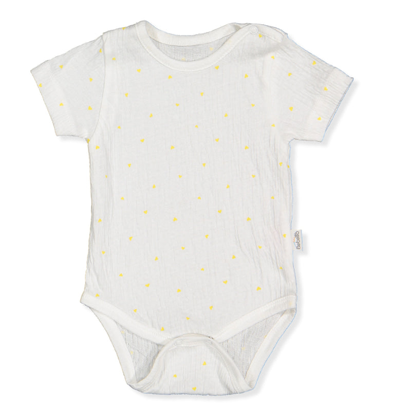 T3921 Боди К.р. Mini Heart 25 Жълт 0 3м 62см Bebetto