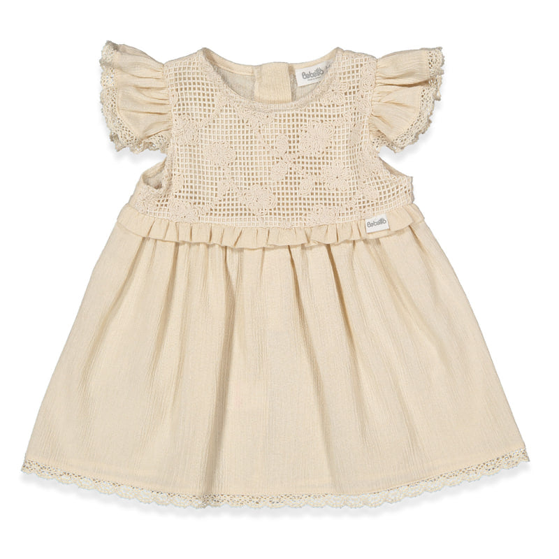 K4830 Рокля Crinkle Бежов 24 36м 98см Bebetto