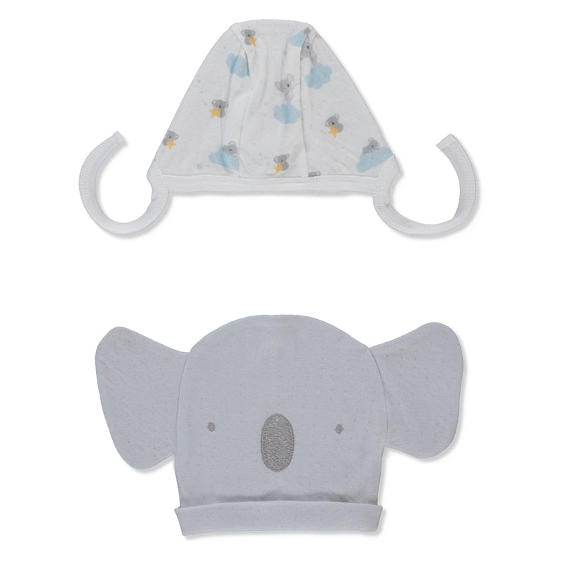 C1134 Шапка 2бр Stars And Koalas Сив 0 6м 43см Bebetto