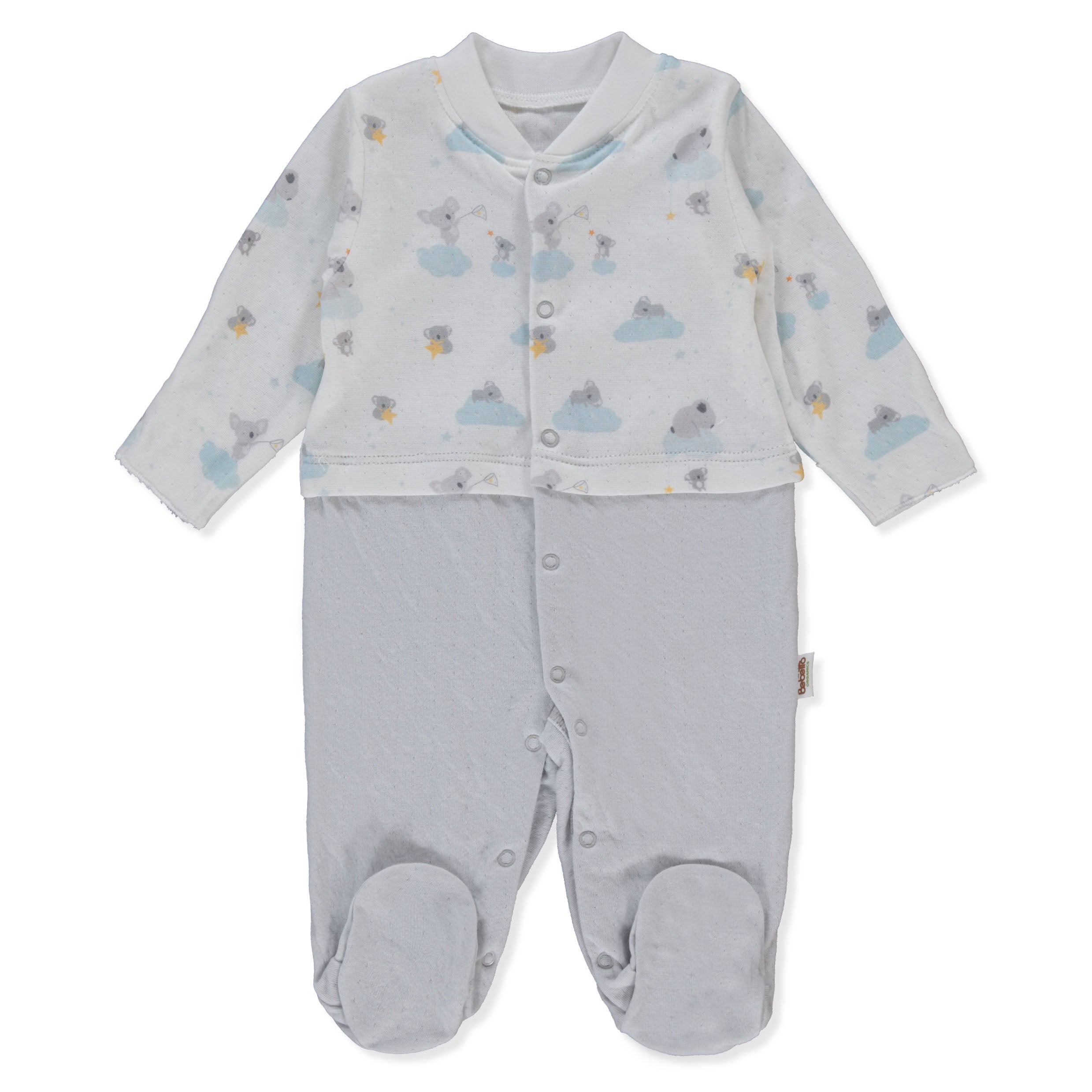 T3950 Overál Stars And Koalas Szürke 1-3hó 62cm Bebetto