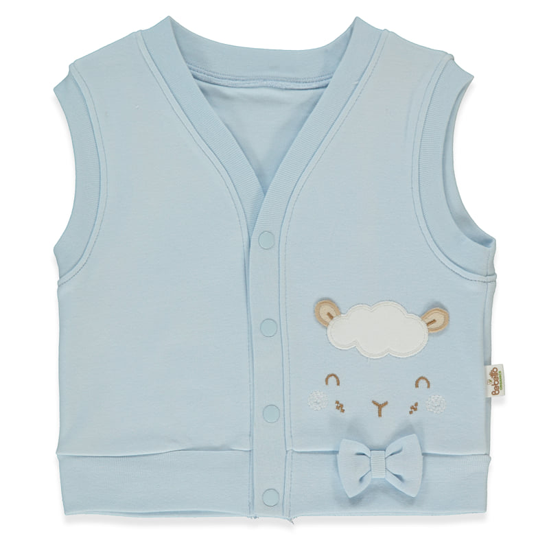 T4069 Organic Sleepy Sheepy kék mellény 12-18 hónap Bebetto