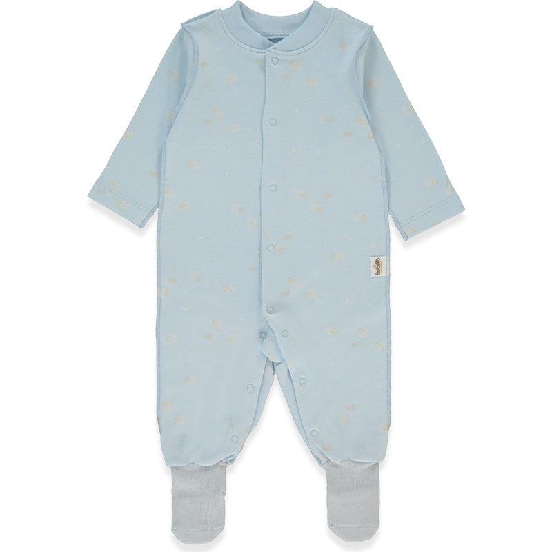 T4072 Overall Organic Sleepy Sheepy kék 9-12hó Bebetto