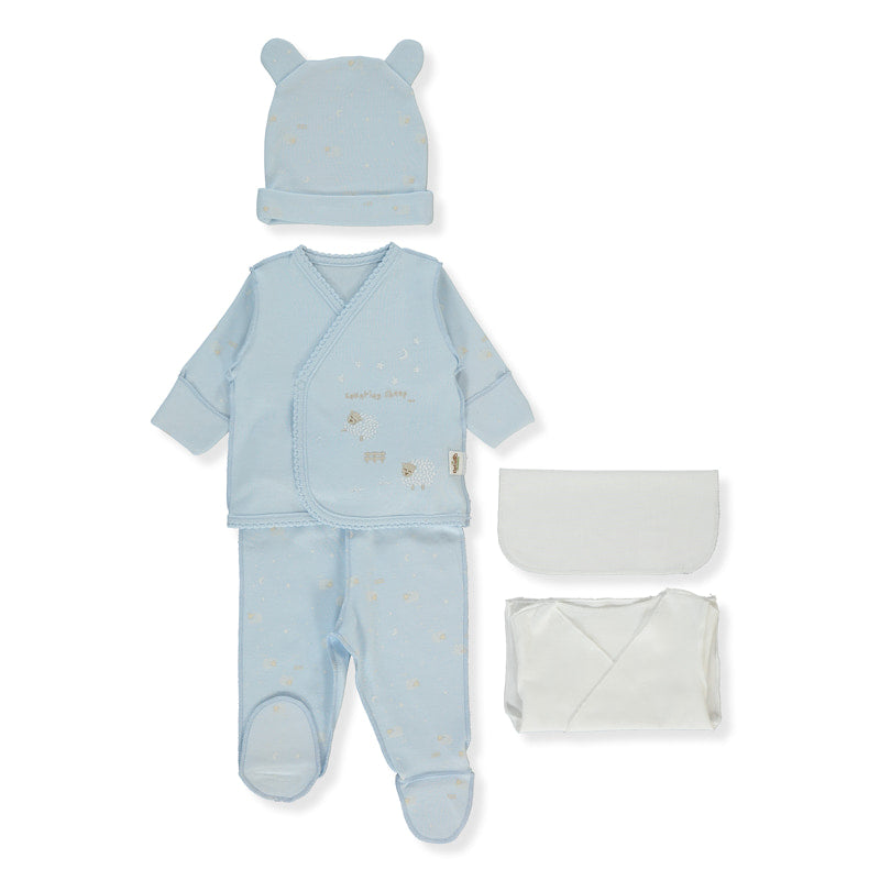 Z1074 K Kth 5db Organic Sleepy Sheepy kék prematur Bebetto