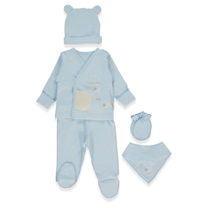 Z1083 K Kt 5db Organic Sleepy Sheepy kék 0-3 hó Bebetto