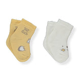 S708 Чорапи 2 Чифта Жълт+бял Лице 0 6м Bebetto