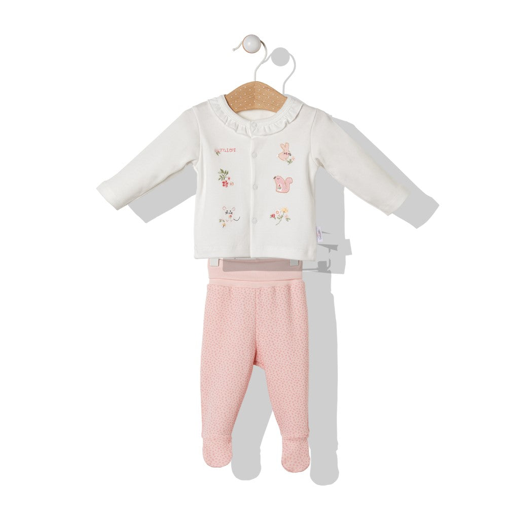 Pijamale pentru copii mici, culoare coral, 74 cm