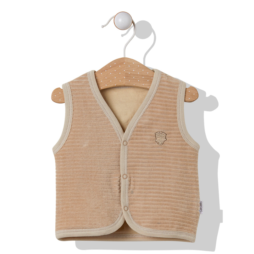 T2903 Solo Two bézs plüss mellény 92cm Bebetto
