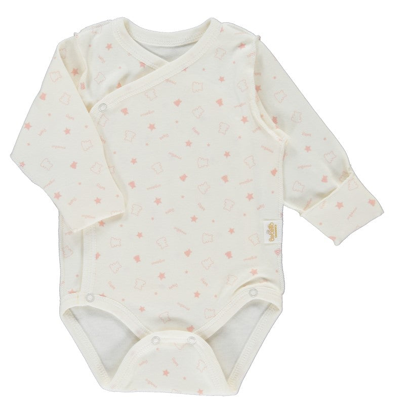T3324 Body hosszú ujjú Pure Teddy Pink 1-3 hónap 62cm Bebetto