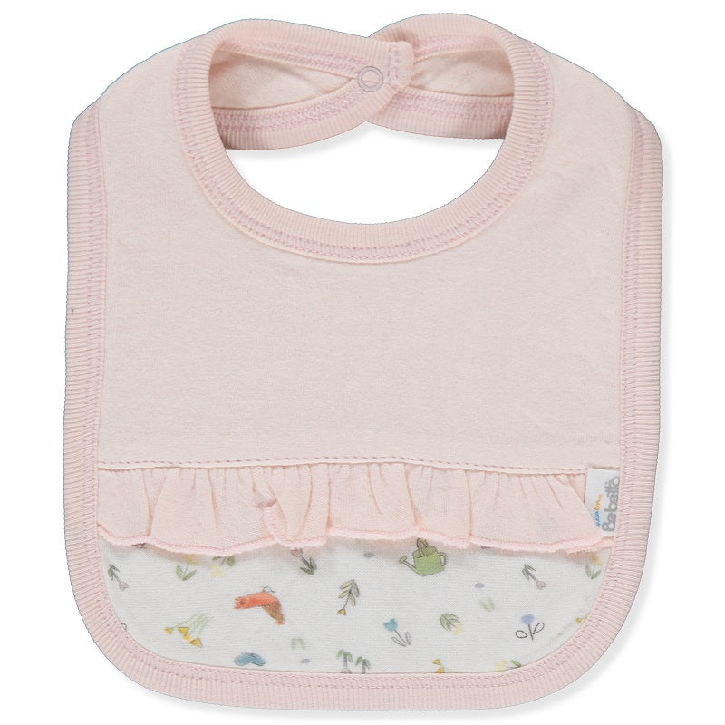 C1057 Happy Garden rózsaszín előke 3+hó Bebetto