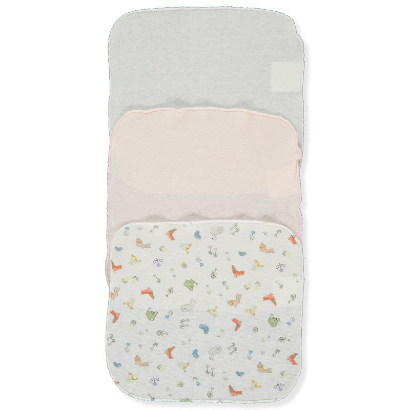 C1058 Кърпи 3 Бр Happy Garden Розов 20x20cm Bebetto