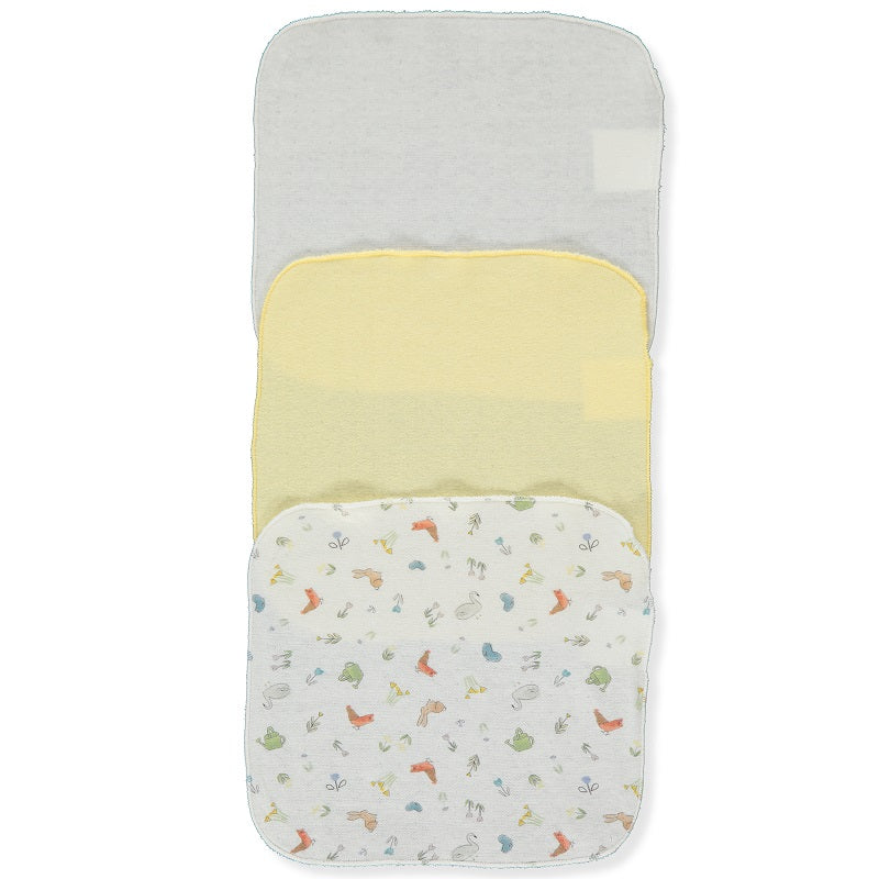C1058 Кърпи 3 Бр Happy Garden Жълт 20x20cm Bebetto