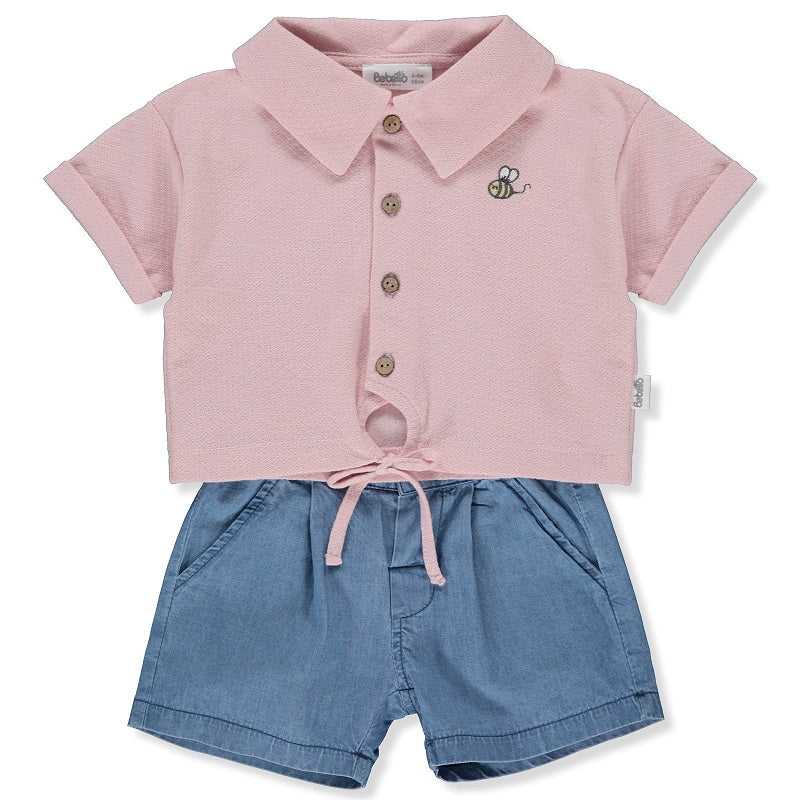 K4269 K Kt 2 db Bee Happy Dusty Rose 12-18hó 86cm Bebetto
