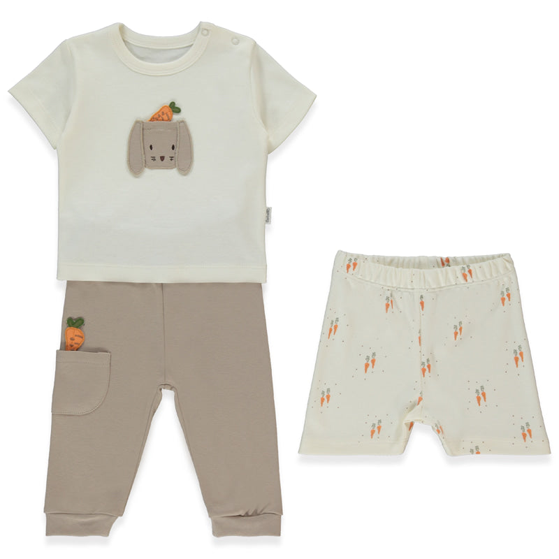 F1476 Пижама 3ч. Baby Carrot 18 24m 92cm Brown Bebetto