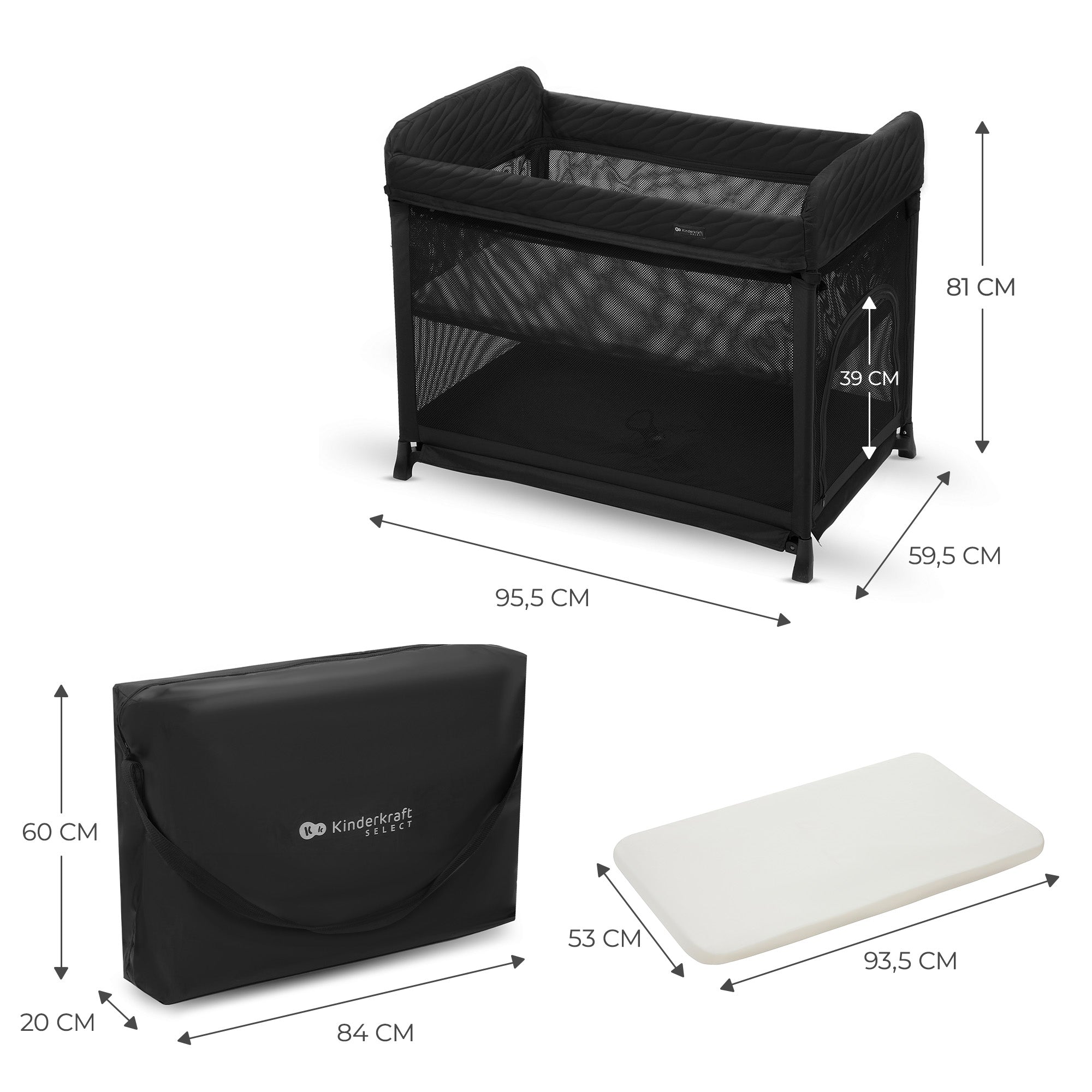 Kinderkraft Moon Dream Бебешка Кошара Black