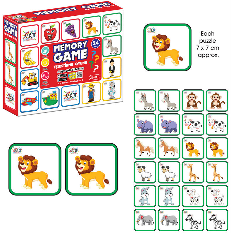 Говорещи И Разказващи На Български Мемо Игра Памет С Животни 28 Ел. 14 Двойни КартиС Размери 7Х7С Добавена РеалностНа 16 Езика 24X12X5