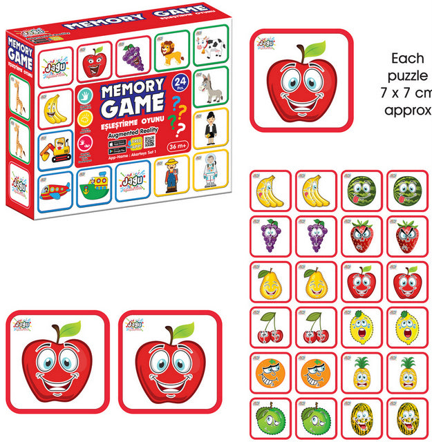Говорещи И Разказващи На Български Мемо Игра Памет С Плодчета 28 Ел. 14 Двойни КартиС Размери 7Х7С Добавена РеалностНа 16 Езика 24X12X5