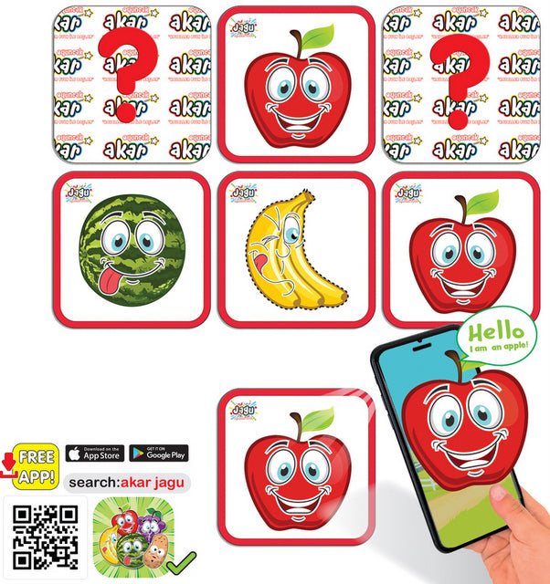 Говорещи И Разказващи На Български Мемо Игра Памет С Плодчета 28 Ел. 14 Двойни КартиС Размери 7Х7С Добавена РеалностНа 16 Езика 24X12X5