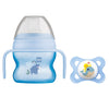 Cupă Starter albastră 150 ml cu mânere și suzetă