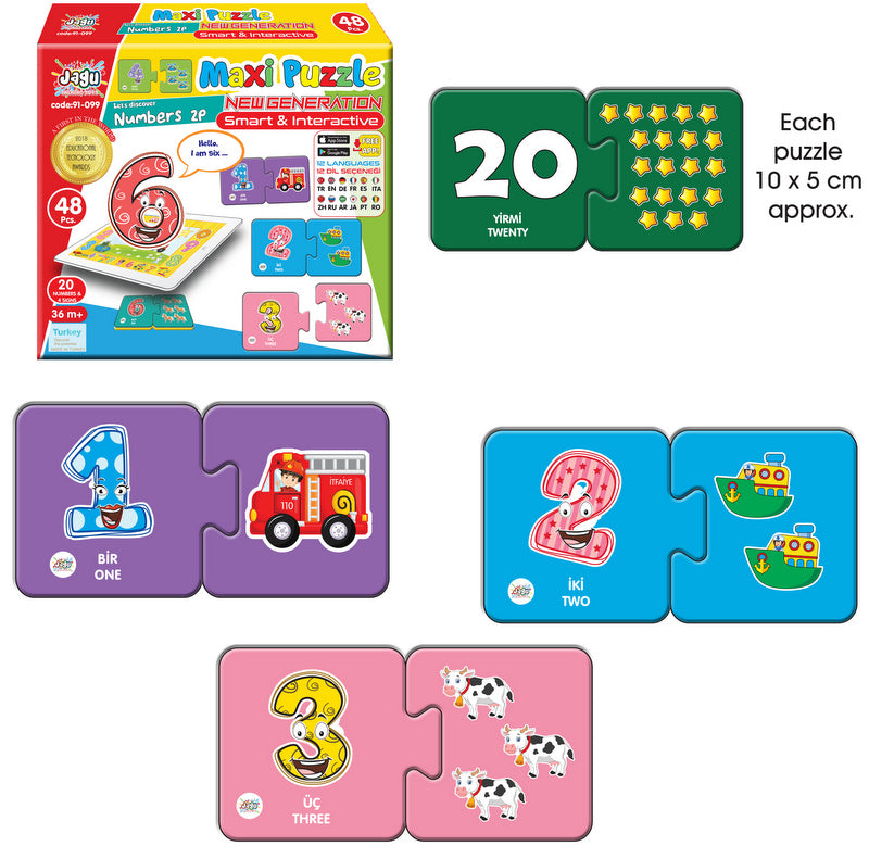 Говорещи И Разказващи На Български Пъзели Математиката Числата И Знаците И За Най Малките С Размери 10Х5 Общо 48 Ел. 24 Числа И Знака По 2 Ел. С Добавена Реалност 20Х17Х4 На 16 Езика От Еva Пяна