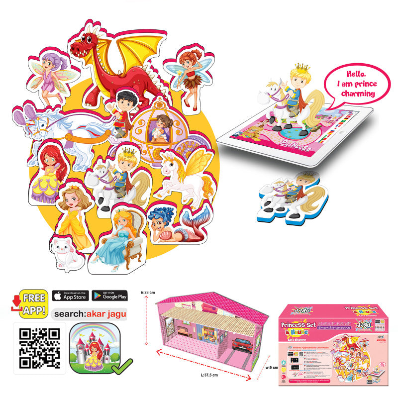 Говореща И Разказваща На Български Игра Замъка На ПринцесатаИ ФигуркиС Добавена Реалност 41Х26Х10 На 16 Езика