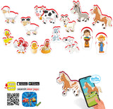 Говорещи И Разказващи На Български Магнитна Игра Животните От Фермата С Размери Около 10Х5 Общо 15 Ел.С Добавена Реалност 20Х17Х4 На 16 Езика От Еva Пяна