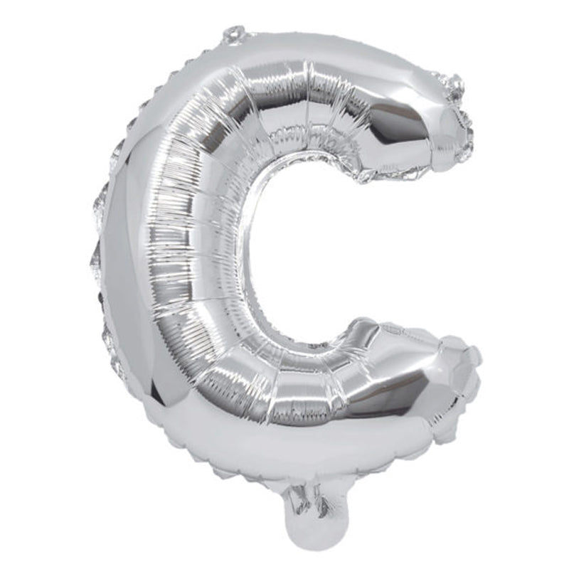 Balon folie litera C argintiu
