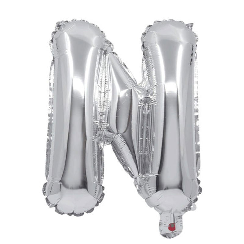 91263 Балон Фолио Буква N Сребърен --- BebeMama