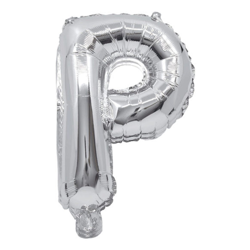 Balon folie litera P argintiu