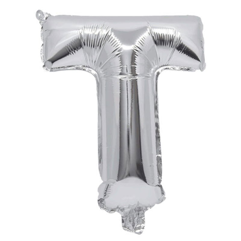 91269 Балон Фолио Буква T Сребърен --- BebeMama