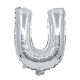 Balon folie litera U argintiu