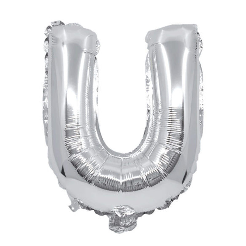 Balon folie litera U argintiu
