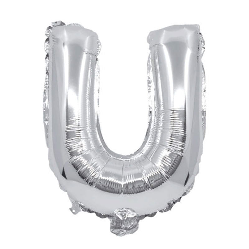 91270 Балон Фолио Буква U Сребърен --- BebeMama