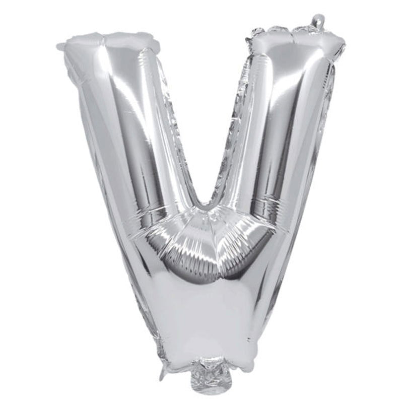 91271 Балон Фолио Буква V Сребърен --- BebeMama