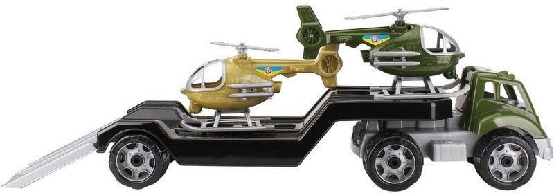 Katonai szállító kamion két helikopterrel 65x27x20 Julia