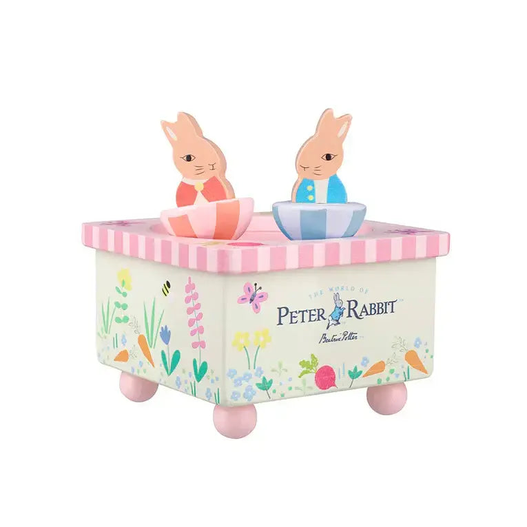 Cutie muzicală din lemn - Peter Rabbit roz