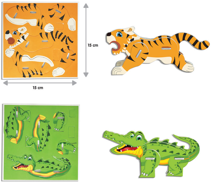 Пъзел 3Д Животни 12 Модела85 Ел.Опаковка 26X7X21Cм
