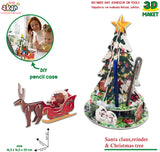 Пъзел 3ДДяда Коледа С Шейната И Коледната ЕлхаИ Поставка За Химикали 25Х19Х16 Опаковка 26Х21Х7