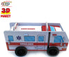Puzzle 3D Ambulanță cu Roți Rotative 29 El. Cu Dimensiune 14X6X8 Ambalaj 33X0.3X16Cm