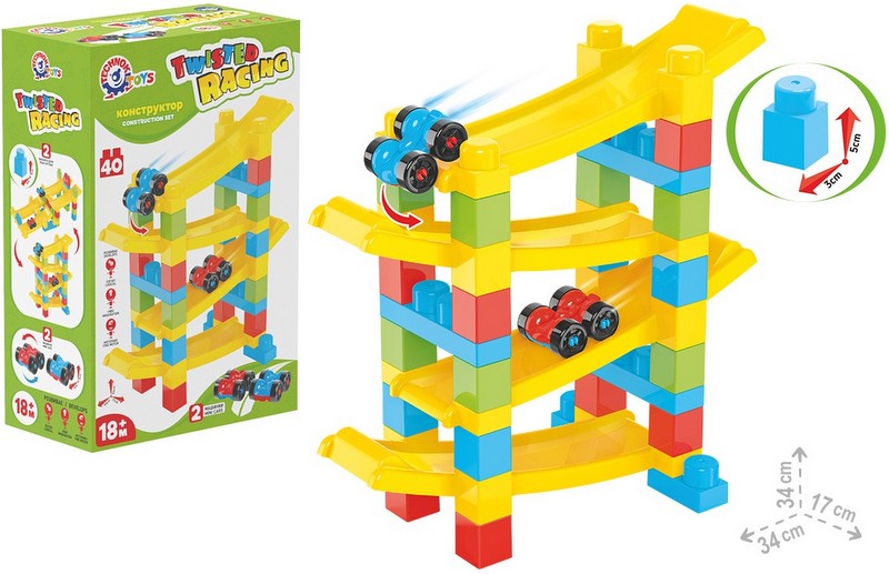 Prima mea pistă electrică Constructor 40 cu 2 cărucioare 38X25X14