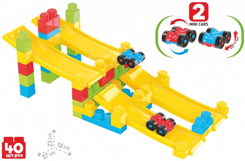 Prima mea pistă electrică Constructor 40 cu 2 cărucioare 38X25X14