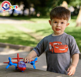 Самолет С Отваряема Кабина Син И Червен 24Х28Х12 Cм