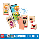 Говорещи И Разказващи На Български Пъзели Децата На Света За Най Малките С Размери 10Х5 Общо 48 Ел. 24 Модела По 2 Ел. С Добавена Реалност 20Х17Х4 На 16 Езика От Еva Пяна