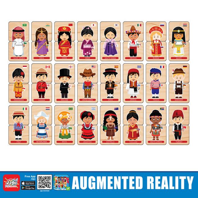 Говорещи И Разказващи На Български Пъзели Децата На Света За Най Малките С Размери 10Х5 Общо 48 Ел. 24 Модела По 2 Ел. С Добавена Реалност 20Х17Х4 На 16 Езика От Еva Пяна