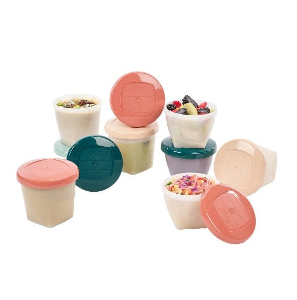 Set de boluri cu alimente bio, 8 piese de 250 ml și 8 piese de 180 ml