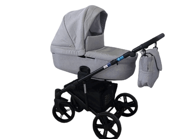 Adbor-Бебешка Количка Piuma 3В1 Цвят: Светло Сив Лен --- BebeMama