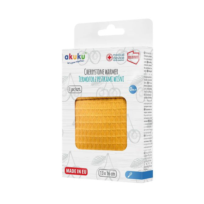 Akuku Възглавничка За Бебе С Черешови Костилки 13 X 16 Cm Жълта --- BebeMama