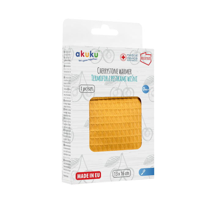 Akuku Възглавничка За Бебе С Черешови Костилки 13 X 16 Cm Жълта --- BebeMama