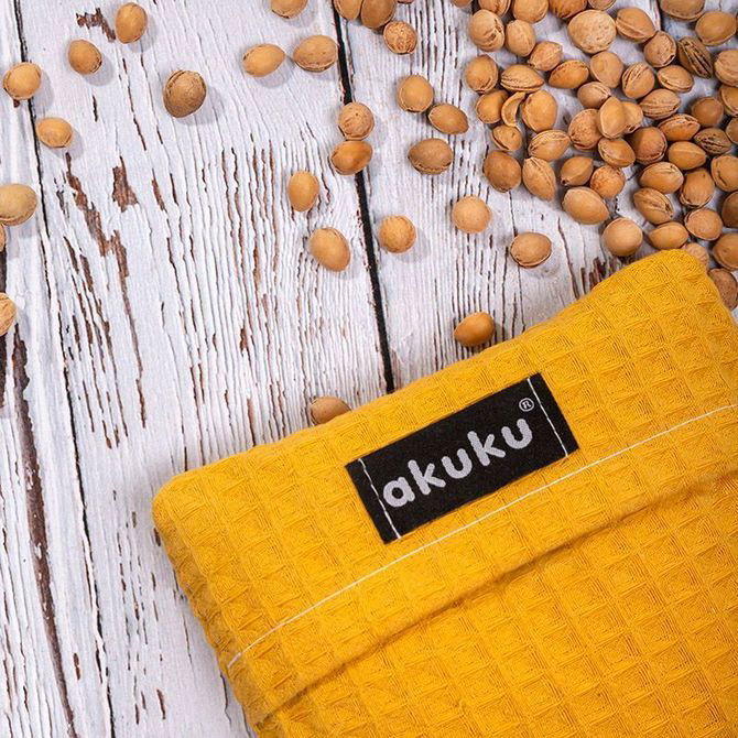 Akuku Възглавничка За Бебе С Черешови Костилки 13 X 16 Cm Жълта --- BebeMama