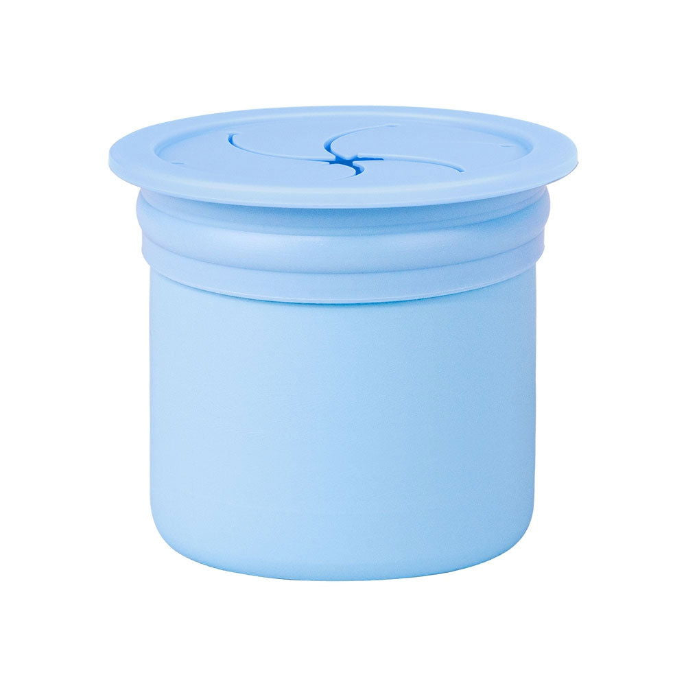 Minikoioi Sip+Snack Силиконов Комплект Сламка И Чаша С 2 Капака - Син/Aqua Зелен --- BebeMama